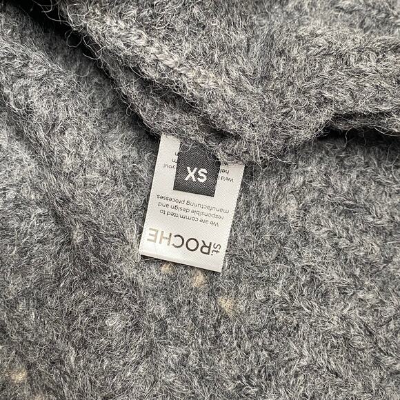 St. Roche Cora Belted Cable Knit Cardigan Sweater Gray Size XS Alpaca Warm Cozy - Picture 7 of 9